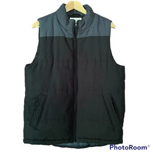 Weatherproof Puffer Vest Colorblock Black Gray Size Medium